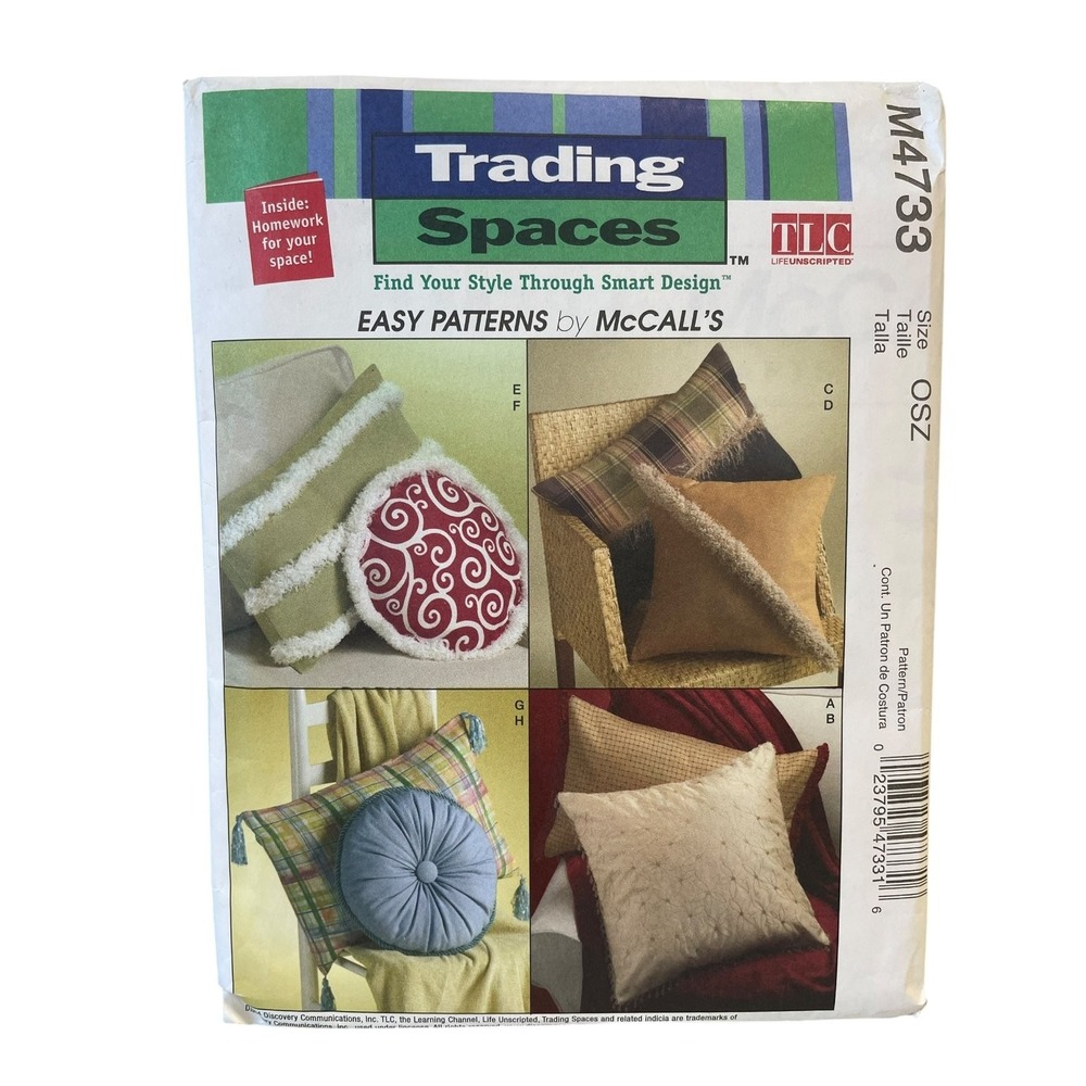 McCall's M4733 Trading Spaces Decorative Pillows OSZ Pattern UNCUT FF